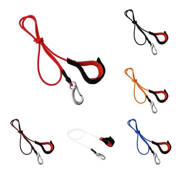 

rafts/inflatable boats durable strong elastic kayak paddle leash canoe boat fishing rod holder safety lanyard with carabiner clip - various
