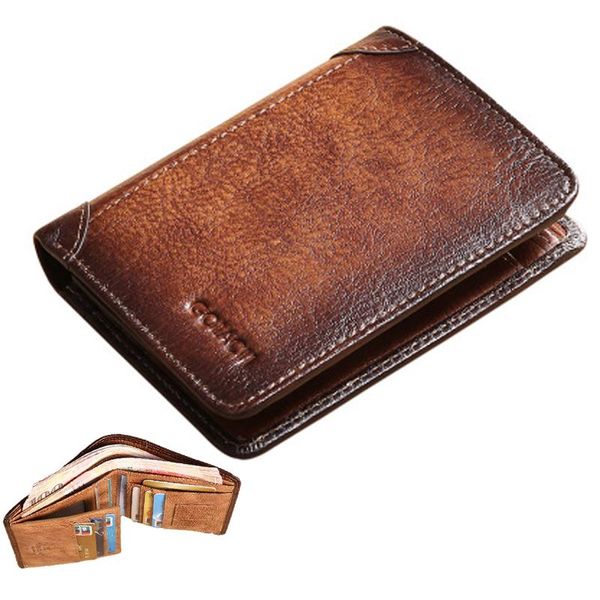 

wallets men wallet vintage 100% genuine leather small mini card holder male pocket retro purse high quatily for women, Red;black