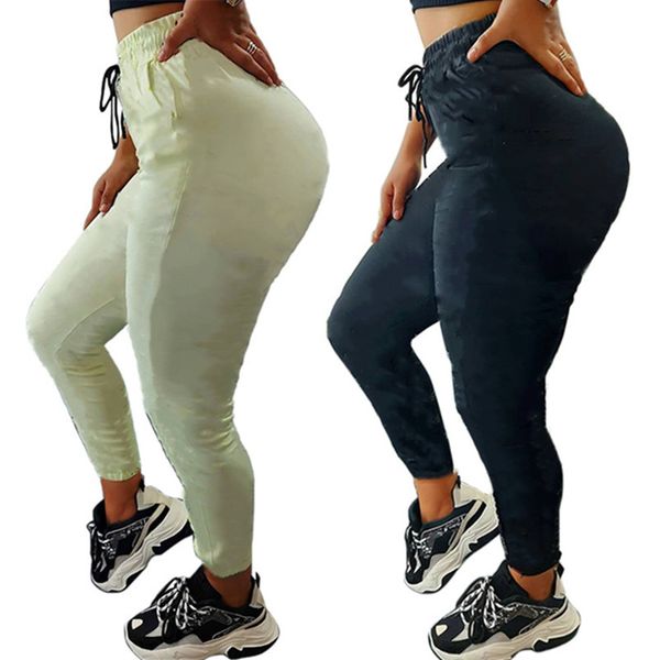 Kadınlar Joggers Pantolon Güz Kış Giyim Spor Sweatpants Cepler Ile Bahar Pantolon Tek Parça Set Artı Boyutu 2XL Harfler Koşu Tayt Casual Capris 5930
