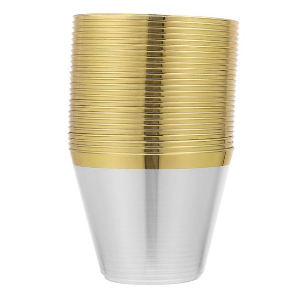 

disposable cups & straws 25pcs dessert exquisite western food ice cream (golden)