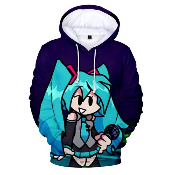 

men's hoodies & sweatshirts 3d print game friday night funkin women/men personality comfatable hooded kawaii boy/girls/kids clothes, Black