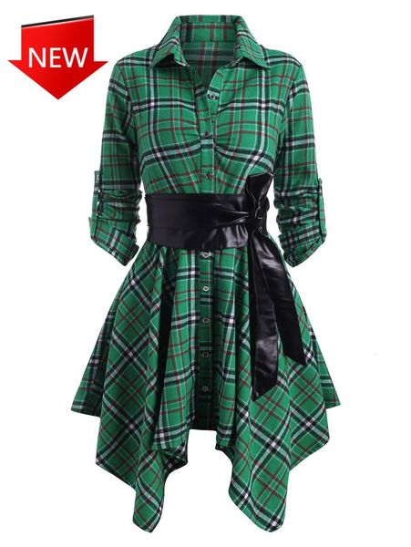 

dress dressed in handkerchief, autumn robes, sleeve, line party, as a ladies'party, plaid, mango, roll, Black;gray