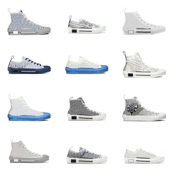 

authentic b23 high sneakers oblique outdoor shoes men women technical fabric platform low transparent letters calfskin trainers canvas with