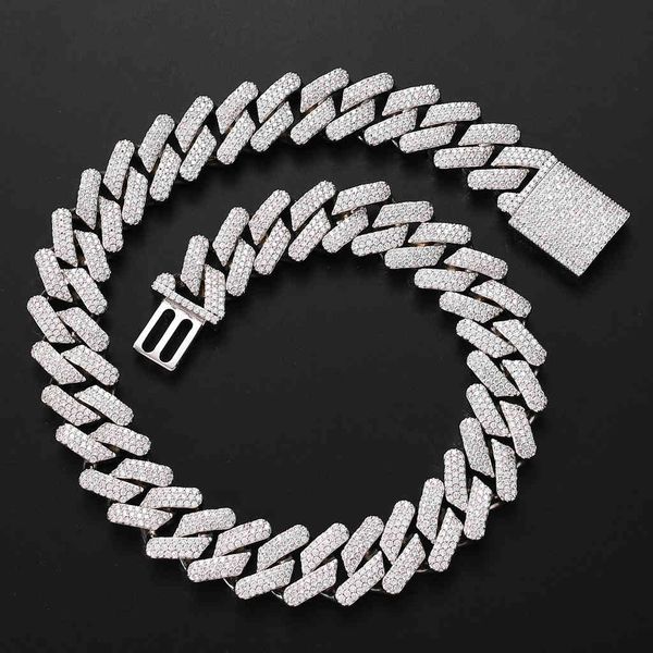 

necklace hip hop 20mm box buckle miami heavy industry bar cuba chain full zircon men's, Black