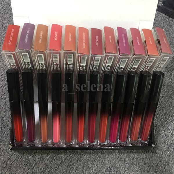 

transparent pvc box lip gloss matte liquid lipstick lipgloss 12 colors waterproof long-lasting lips makeup
