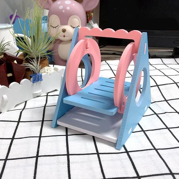 

pet hamster toy swing ecological wood rainbow gerbil colorful bridge mice rat mouse seesaw accessories supplies toys small animal