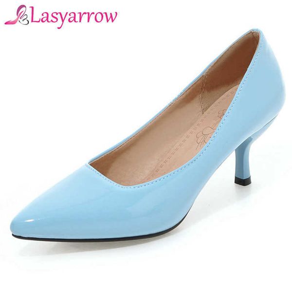 

lasyarrow candy color pumps high heel dress shoes for women thin heel slip on party wedding shoes pointed shallow size 48 rm577 210721, Black