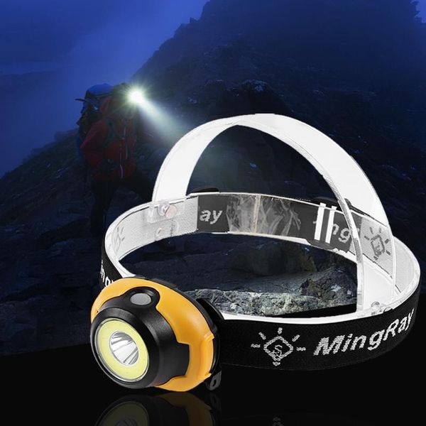 

bike lights arrivals camping hiking mini cob led headlamp 3-mode headlight outdoor fishing head torch light lamp #35924