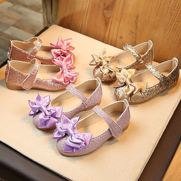 

sandals children girl summer fashion princess bowknot soft bottom non-slip dance nubuck toddler kids leather single shoes 21-30, Black;red