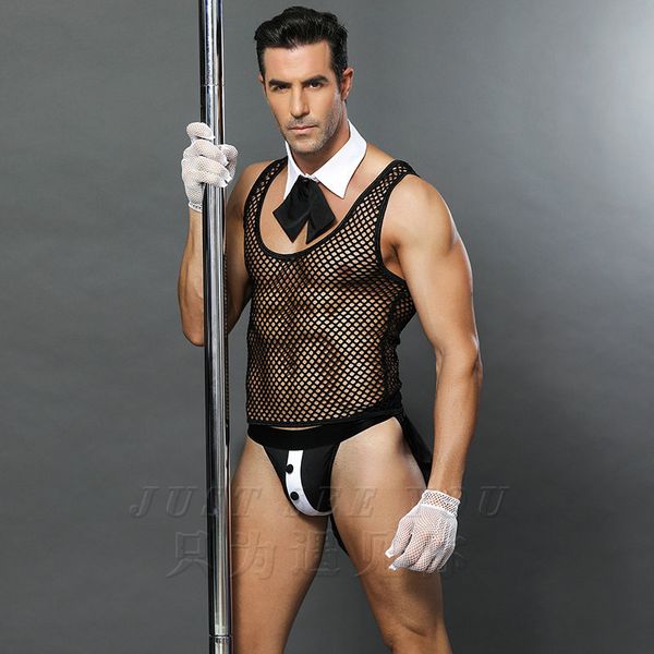

men' waistcoat, tuxedo, underwear, servant, role play, uniform, Red;black