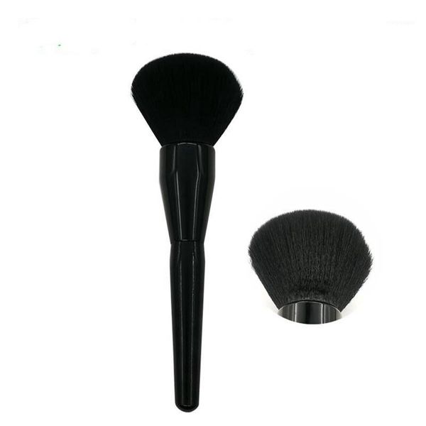 

black soft synthetic hair powder brush blusher brushes special plastic handle makeup tools1