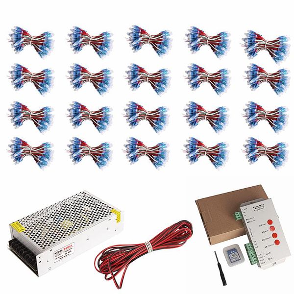 

1000pcs ws2811 led pixel module ip68 500pcs rgb diffused addressable 12mm for letter sign advertising dc 5v +t1000s controller modules