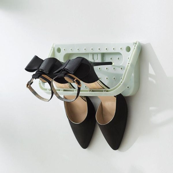 

clothing & wardrobe storage shoe rack punch-bathroom drain shelf plastic wall mounted dustproof door slippers hanger organizer holder
