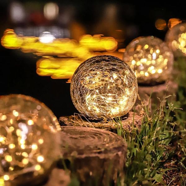 

lawn lamps led solar light outdoor waterproof patio lights glass global lamp garden courtyard road christmas decoration