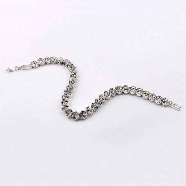 

bracelet stylish heart shape beads zircon hand chain for lady girls (silver) charm bracelets, Golden;silver