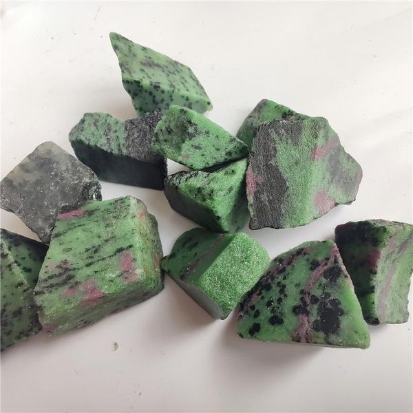 

decorative objects & figurines natural epidote mineral ruby in fuchsite crystal stone rock chips specimen healing collection fish tank