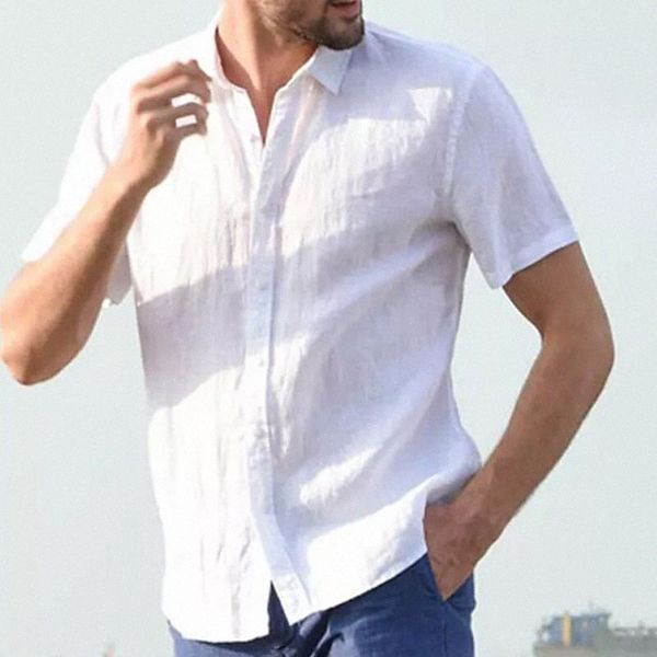 

men's shirt solid colored turndown casual daily button-down short sleeve casual fashion breathable comfortable green blue white o9yf#, White;black