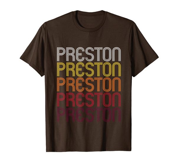 

preston retro wordmark pattern - vintage style t-shirt, White;black