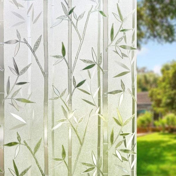 

window stickers 3d static adhesive art film frosted glass cling bamboo pattern for office home decorative privacy protection