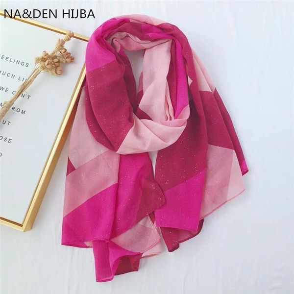

scarves 2021 1 color partwork glitter maxi hijab plain scarf women shimmer shawl muslim solid shiny long soft muffler foulard, Blue;gray