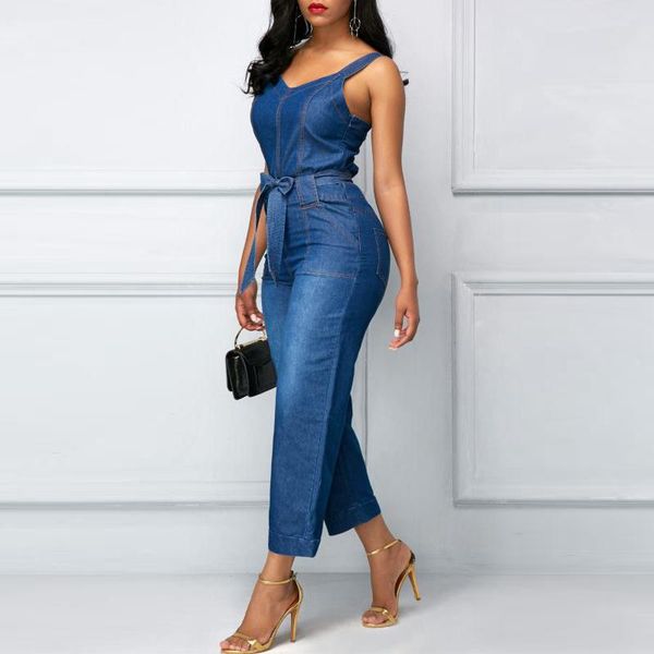 

women's jumpsuits & rompers solid fashion plus size romper denim office lady overalls for women spaghetti strap sleeveless outerwear, Black;white