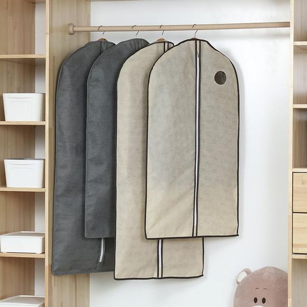 

clothing & wardrobe storage 6 pcs/lot non-woven fabric hanging clothes dust cover moisture proof overcoat suit bag long coat