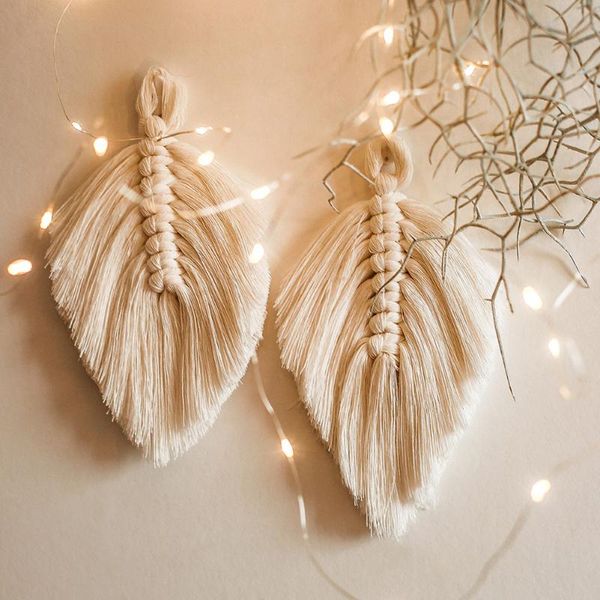 

tapestries boho macrame wall hanging leaf tapestry decor bohemian tassel chic home living room bedroom headboard decoration accessories