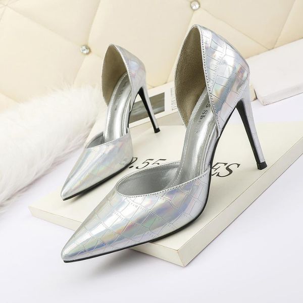 

pointed shallow high heels night club hollow thin heel women's single shoes professional ol size 11 lsj dress, Black