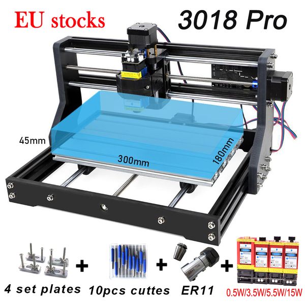 

cnc 3018 pro er11 diy engraving carving pcb milling machine wood router laser grbl control eu stock