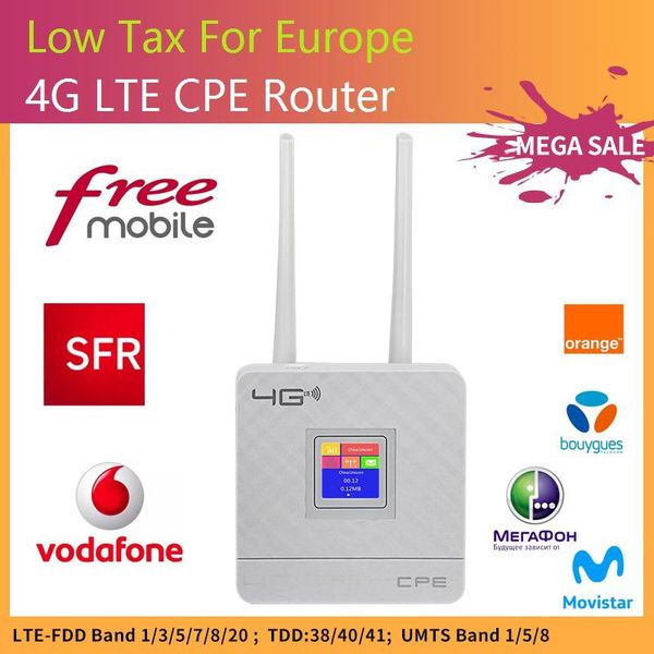 

fiber optic equipment europe version kuwifi cpe903 4g sim card wifi cat4 wireless cpe lte fdd tdd unlock router with external antennas wan/l