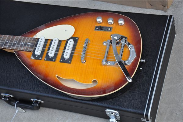 

custom jazz electric guitar tiger grain burst vibrato can be customized for