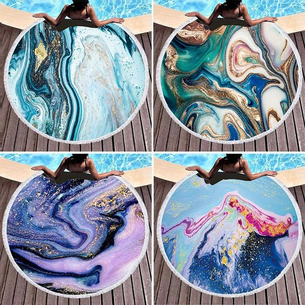 

round extra-large color quicksand geometric marble beach towel outdoor sun shading shawl