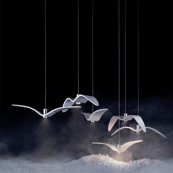 

pendant lamps modern seagull lamp white hanging lights led coffee shop restaurant bar bird light nordic lighting