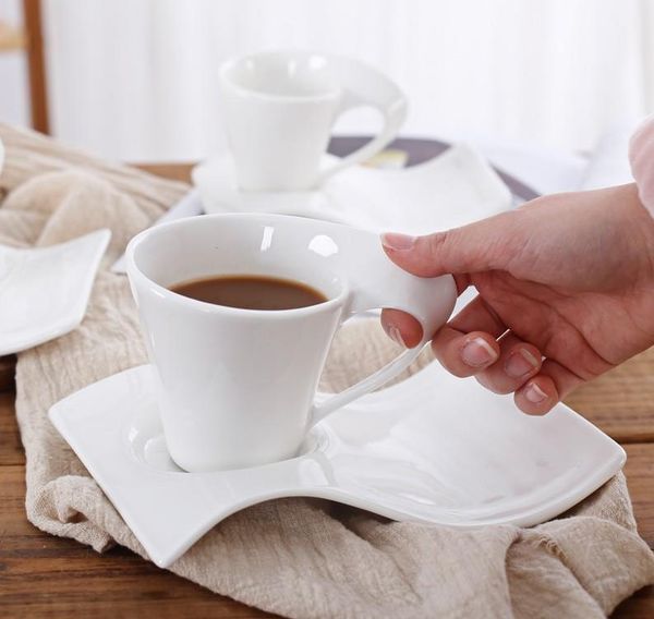 

cups & saucers 70-160ml creative ceramic coffee cup set tea and saucer milk mug kit with spoon wedding gift water