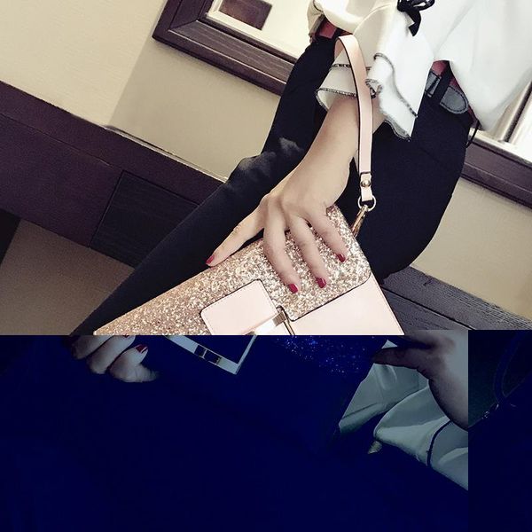 

evening bags european shoulder bag fashion solid color sequins short handle women handbag chain messenger retro ladies