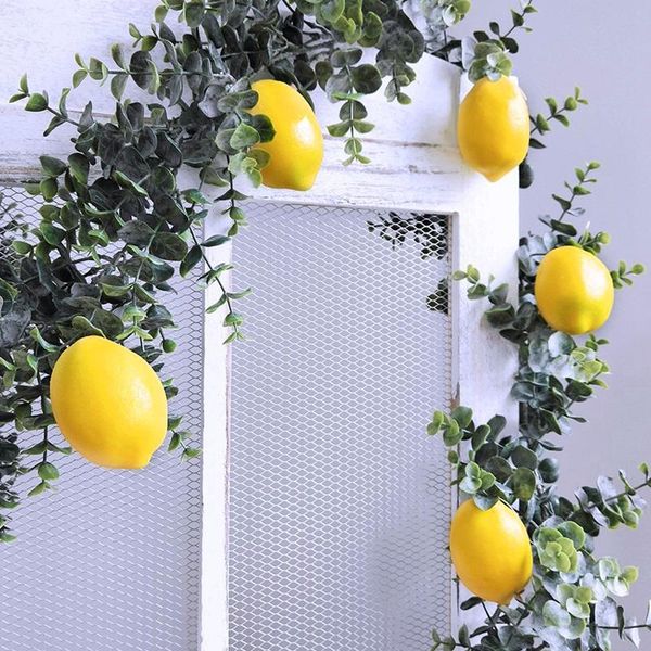 

pcs artificial lemons fake faux fruits in yellow 3 inch long x 2 wide party decoration