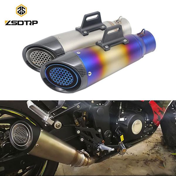 

motorcycle exhaust system zsdtrp 60mm inlet pipe muffler sc gp escape mufflers titanium alloy