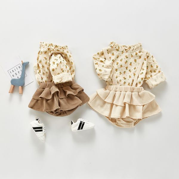 

2021 spring new floral baby girl clothes sets newborn baby long sleeve blouses + jumpsuit overalls fashion baby girl outfits, Camo