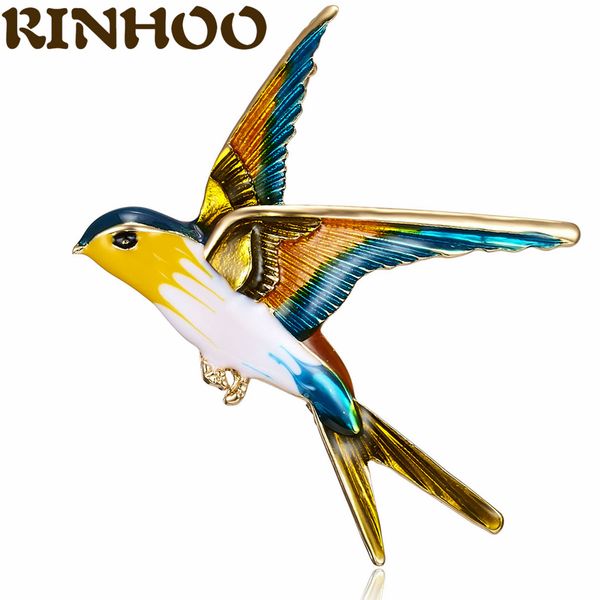 

simple fashion enamel flying birds brooch pins for women lovely bird animal brooch banquet jewelry party gift dropshipdio chan contact, Gray