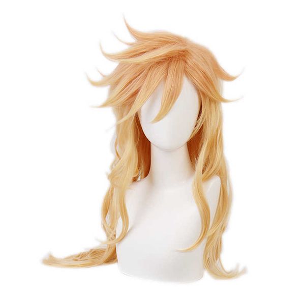 

demon slayer: kimetsu no yaiba douma cosplay wig golden layered gradient high-temperature synthetic hair wigs+ hair cap, Black