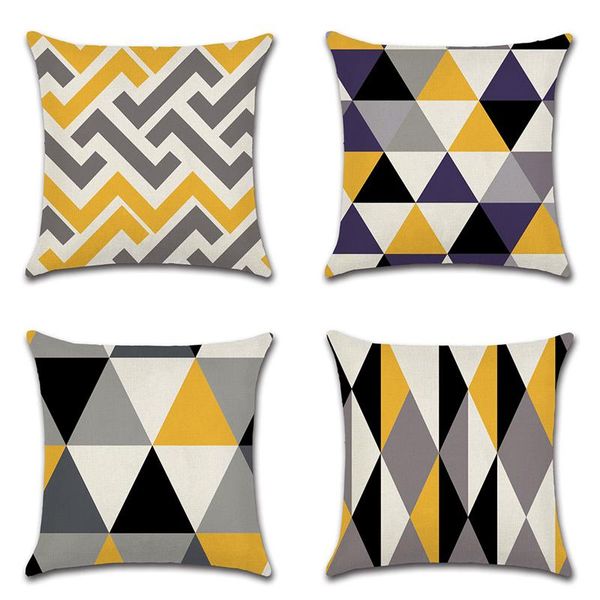 

pillow case set of 4,simple geometric stripes throw covers,45*45cm square art modern decorative cushion cover home