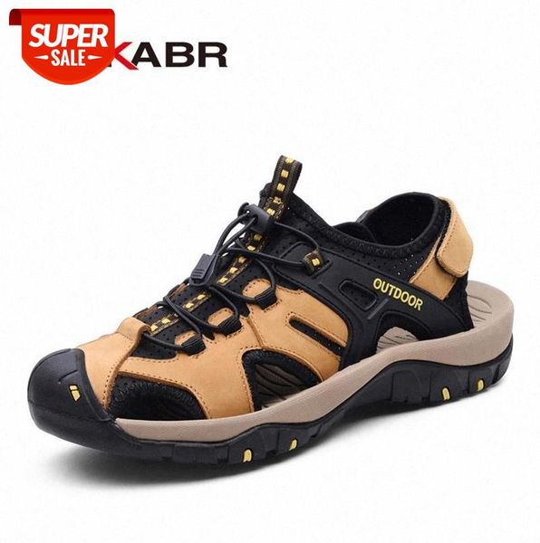 

dekabr genuine leather men sandals new summer men shoes beach sandals for man fashion brand outdoor casual shoes walking flats #le6z, Black
