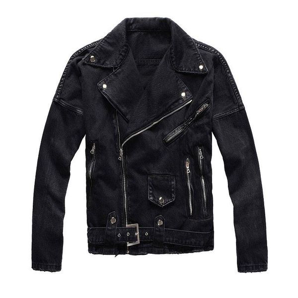

men's jackets american street style fashion men black casual cotton denim biker designer hip hop punk coats, Black;brown