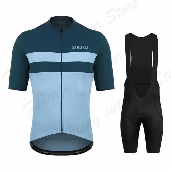 

racing sets siroko bike riding cycling jersey men's summer short sleeves breathable mtb clothing ropa ciclismo set, Black;blue