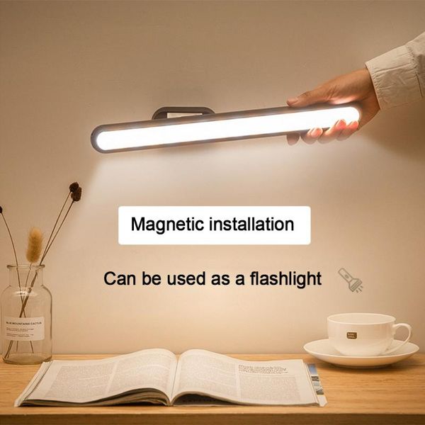 

1800mah hanging magnetic wall lamp 5v usb chargeable stepless dimming night light 16 leds under cabinet eye-protect