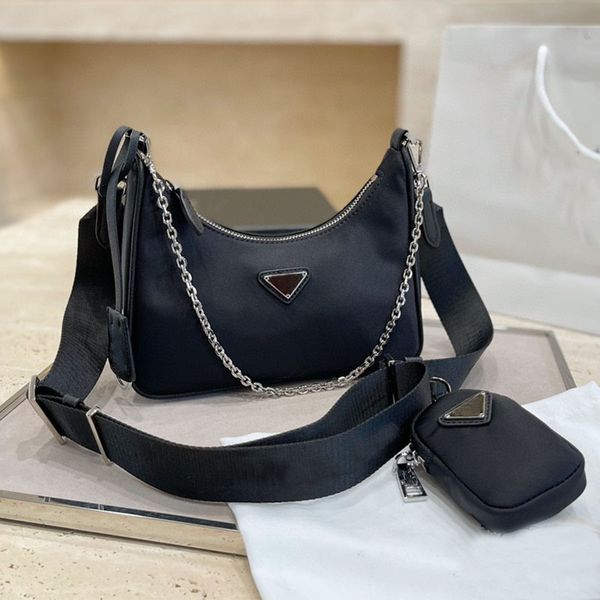 

women luxurys designers bags 2021 re edition 2005 nylon bag shoulder triple crossbody coin purse lady wallets fashion handbags