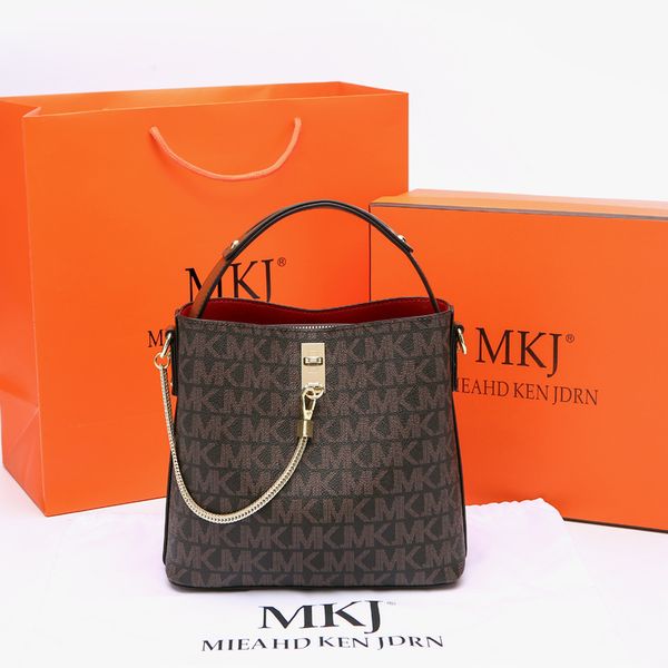

hong kong mkj women's bag 2021 new diagonal fashion versatile large capacity bucket one shoulder handbag