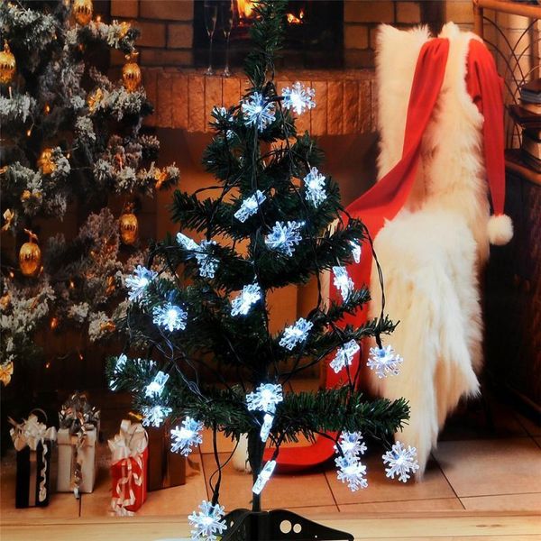 

strings solar led string lights 4.8m 20 christmas snowflake fairy light garden wedding decoration for outdoor