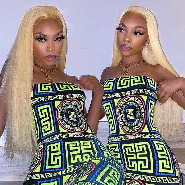

lace wigs 613 frontal wig 13x4 blonde front straight human hair hd transparent preplucked brazilian 30 inch, Black;brown