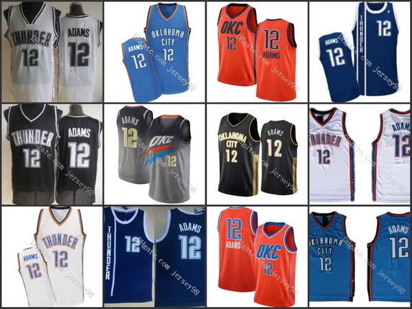 

oklahoma city thunder men #12 steven adams retro basketball jersey, Black